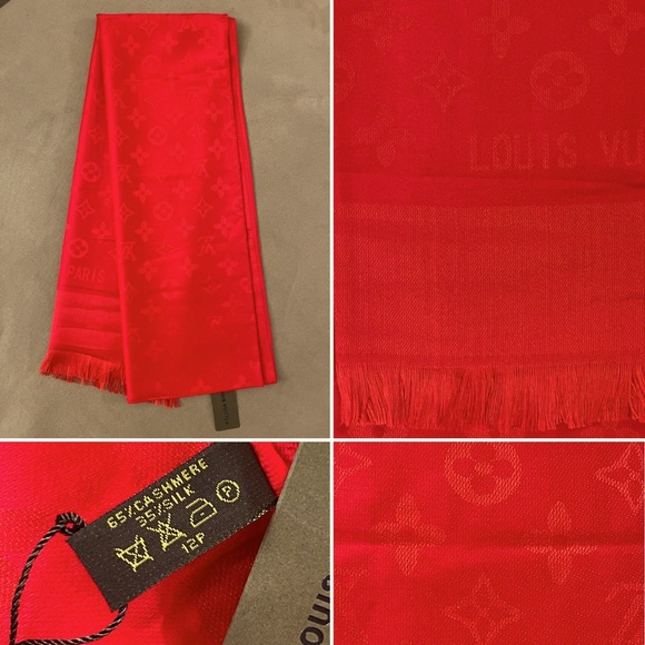 L V Châle Monogram Cashmere Silk Blend Stole Shawl Scarf in Monochromatic Colors - Picture 6 of 14